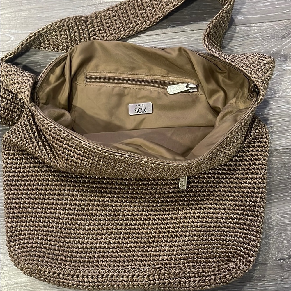 The Sak Brown Crochet Shoulder Bag